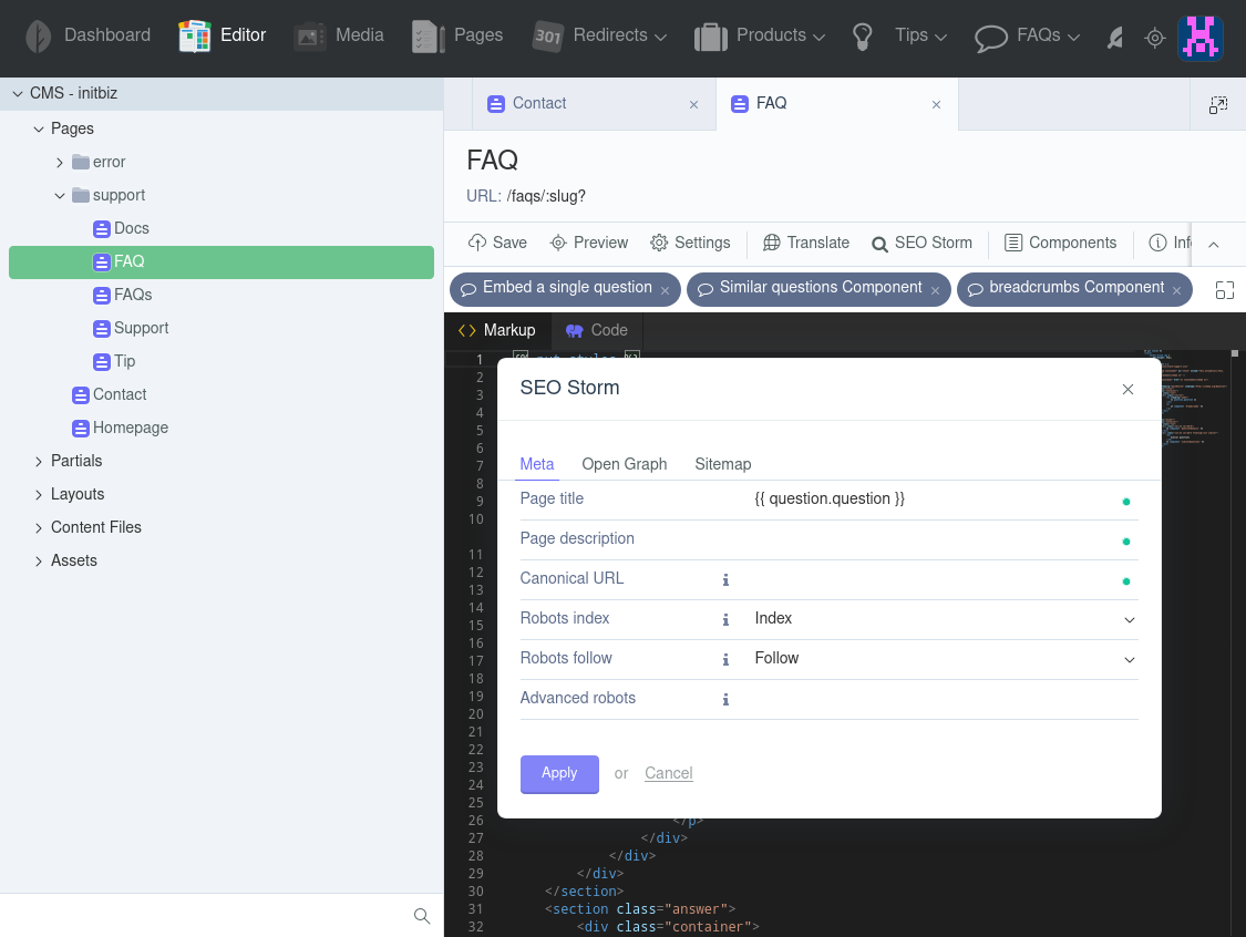 Automatically set the meta attribute based on model values