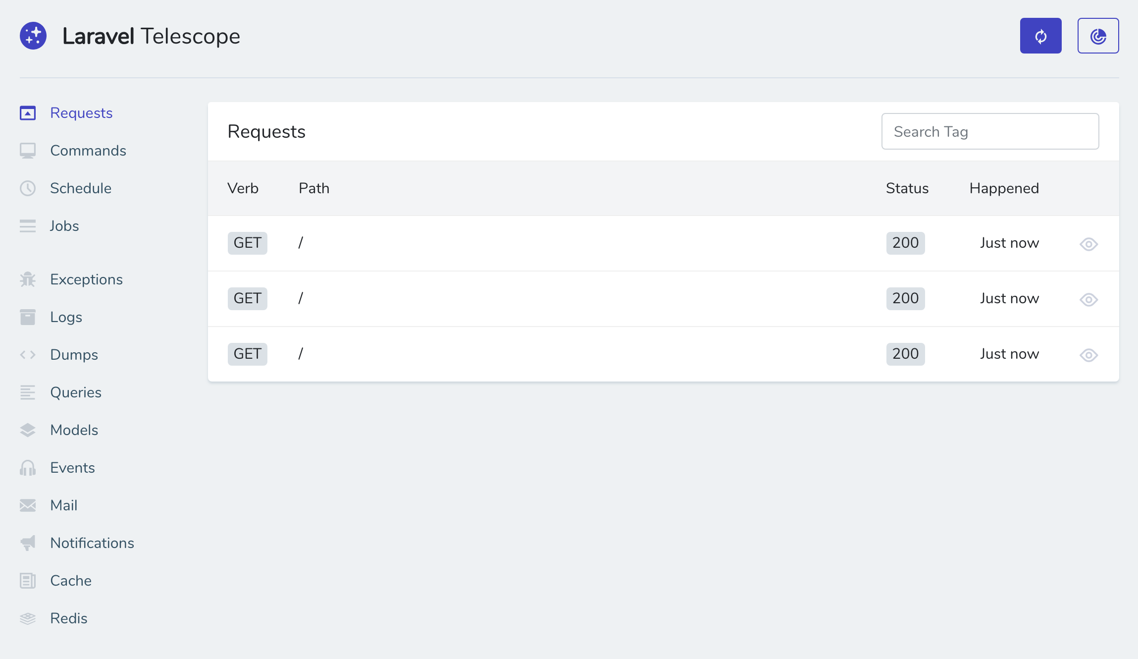 Laravel Telescope Dashboard