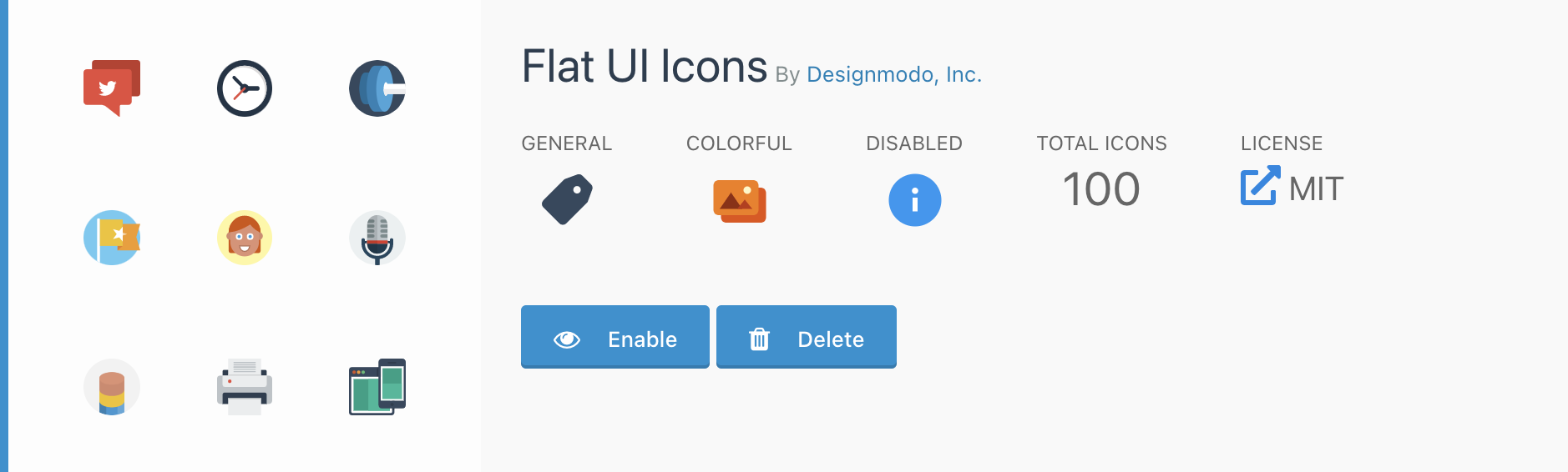 Disable icon set